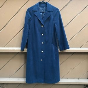 Vintage 70s/80s Navy Faux Suede Over Coat